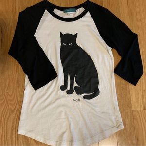 Black Cat Baseball Tee